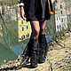 boots: Italian boots with black suede leather fringe. High Boots. Febe-handmade. My Livemaster. Фото №5