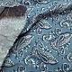 Тонкая джинса-стрейч серо-голубого цвета с пейсли узором, Ткани, Зеленоград,  Фото №1