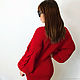 Red knitted dress with braids on the sleeves. Dresses. SHAPAR - knitting clothes. Online shopping on My Livemaster.  Фото №2