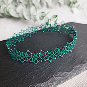 Украшения handmade. Livemaster - original item Lace braided choker, emerald green choker frivolite. Handmade.