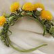 Order Headbands: Leather floral hair band with yellow dandelions. Irina Vladi. Livemaster. . Headband Фото №3
