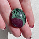 'Watermelon ' ruby in zoisite. Cabochons. SAPPHIRE (mineral-kamni). My Livemaster. Фото №4
