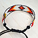 Thin Braided Beaded Bracelet Orange Geometric Pattern. Braided bracelet. StylishThings4U. Online shopping on My Livemaster.  Фото №2