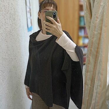 Накидка из кашемира Шоколад.. Lana Popova Вязаная одежда. Одежда женская ручной работы - Ярмарка Мастеров Одежда женская ручной работы. Ярмарка Мастеров - ручная работа Накидка из кашемира Шоколад.. Handmade.