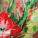 Painting Gladioli Bouquet of red flowers with oil palette knife. Pictures. Yulia Berseneva ColoredCatsArt. Online shopping on My Livemaster.  Фото №2