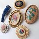 Винтаж: Микровышивка Винтаж Брошь. Броши винтажные. broochivintage. Ярмарка Мастеров.  Фото №4