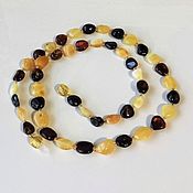 Работы для детей, handmade. Livemaster - original item Amber beads Cheerful amber beads matte yellow cognac color. Handmade.