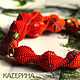 Заказать Колье «Красно-оранжевый», бисерный жгут. Каtеpина (katebead). Ярмарка Мастеров. . Колье Фото №3