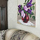 Order Oil painting in frame. Lilac Floral Still Life. Verana-art. Livemaster. . Pictures Фото №3