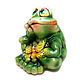 Order Ceramic figurine 'Frog with a moth'. aboka. Livemaster. . Figurine Фото №3