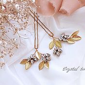 Свадебный салон handmade. Livemaster - original item Hairpins in gold color with rhinestone elements. Handmade.