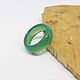 Green agate ring, chalcedony 19.25 R-R, Rings, Gatchina,  Фото №1