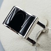 Украшения handmade. Livemaster - original item Silver ring with black onyx 15h11 mm. Handmade.
