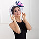 Ободок с вуалью и цветком лотоса. Ободки. Александра Шигина (Hattime). Интернет-магазин Ярмарка Мастеров.  Фото №2