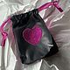 FUCHSIA HEART leather bag. Sacks. TAKE ME accessories. Online shopping on My Livemaster.  Фото №2