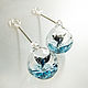 Earrings with whale tails and an ocean inside, Earrings, St. Petersburg,  Фото №1