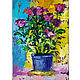 Painting of a rose in a vase 'Bright roses' in oil, Pictures, Samara,  Фото №1