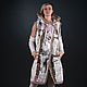 White Printed Sleeveless Hoodie Vest with Fur "Winter". Vests. mongolia. Online shopping on My Livemaster.  Фото №2