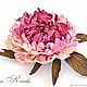 Leather flowers Luxury Peony Brooch in gift large. Brooches. flowersstyle (flowersstyle). My Livemaster. Фото №4