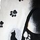 Шарф "Черная кошка, белый кот", Шарфы, Пушкино,  Фото №1
