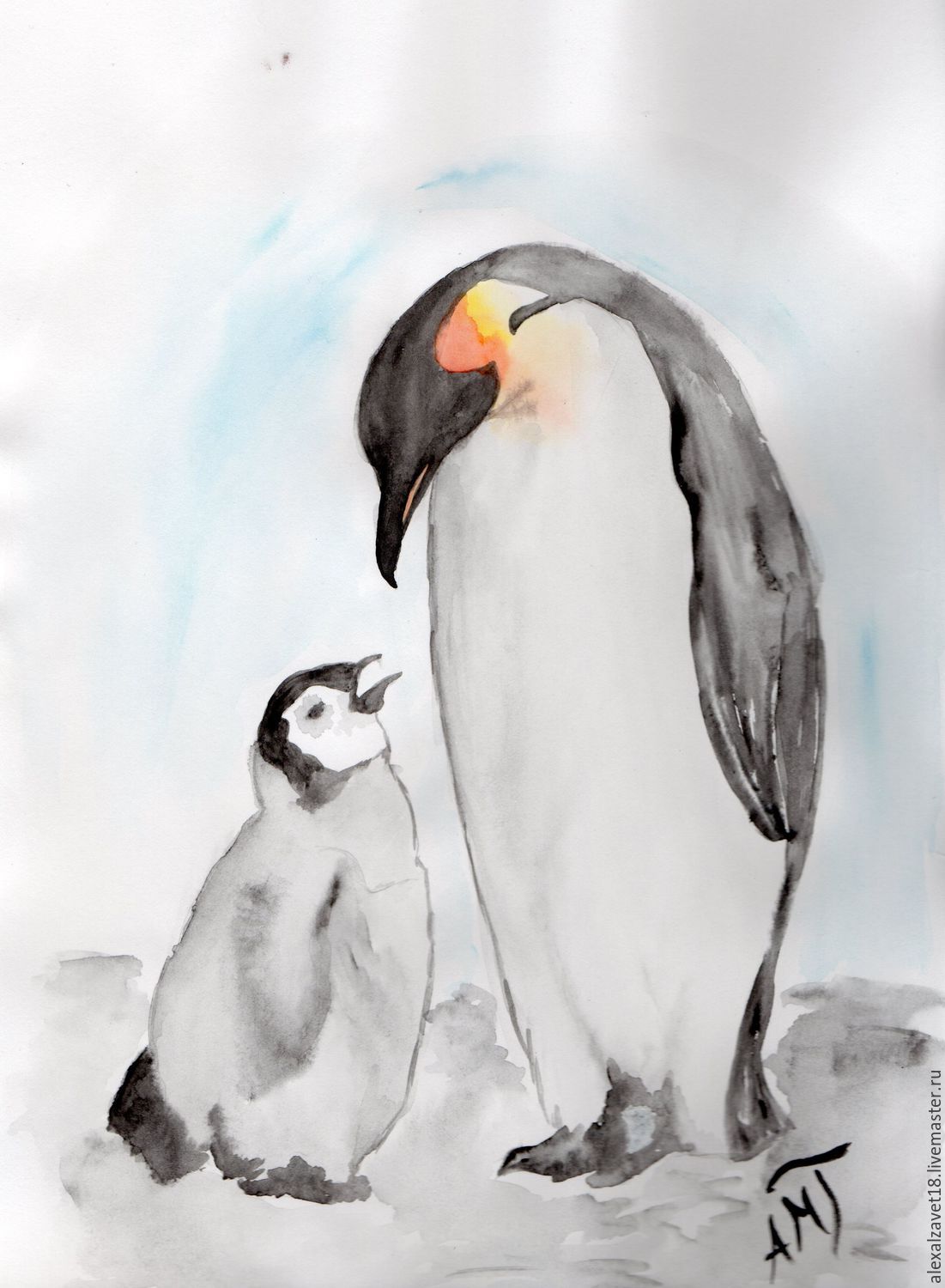 Пингвинята акварель
