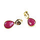 Maroon earrings, gold maroon earrings ' Berry'. Earrings. Irina Moro. My Livemaster. Фото №5