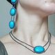 Necklace made of turquoise (imit) and 925 silver blackening. Necklace. marusjy. My Livemaster. Фото №5