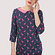 Blue Flamingo blouse made of viscose. Blouses. Yana Levashova Fashion. Online shopping on My Livemaster.  Фото №2