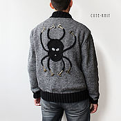 Мужская одежда handmade. Livemaster - original item Men`s outerwear: Men`s cardigan jacket Octopus. Handmade.