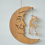 Дача и сад handmade. Livemaster - original item Wooden Hanging Decor Moon and Kokopelli. Handmade.