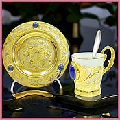 Свадебный салон handmade. Livemaster - original item Coffee Cup and saucer porcelain z293. Handmade.