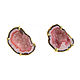Stud Earrings with Stone, Pink earrings with quartz 2023, Stud earrings, Moscow,  Фото №1