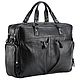 Leather business bag for business trips 'Bastille' (black), Classic Bag, St. Petersburg,  Фото №1