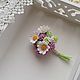   С ромашками. Брошь-булавка. Knitted flowers. Ярмарка Мастеров.  Фото №4