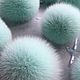 POM-poms: delicate mint. Pompons. beanie hand made for your favorite. My Livemaster. Фото №4