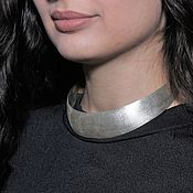 Украшения handmade. Livemaster - original item Minima Series Arc Choker Necklace in brushed silver ASH0002. Handmade.