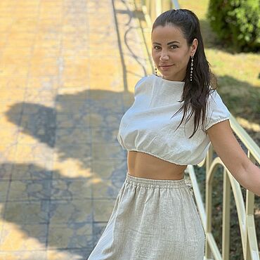 Топ из льна. Ателье BYJANE. Одежда женская ручной работы - Ярмарка Мастеров Одежда женская ручной работы. Ярмарка Мастеров - ручная работа Топ из льна. Handmade.