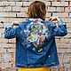 Painting jeans. Jacket with Basquiat print. Outerwear Jackets. nataliadenimart. My Livemaster. Фото №5
