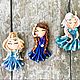 Brooches dolls ' Cold heart. Elsa Anna blue for children'. Brooches. greenfox-23. My Livemaster. Фото №6