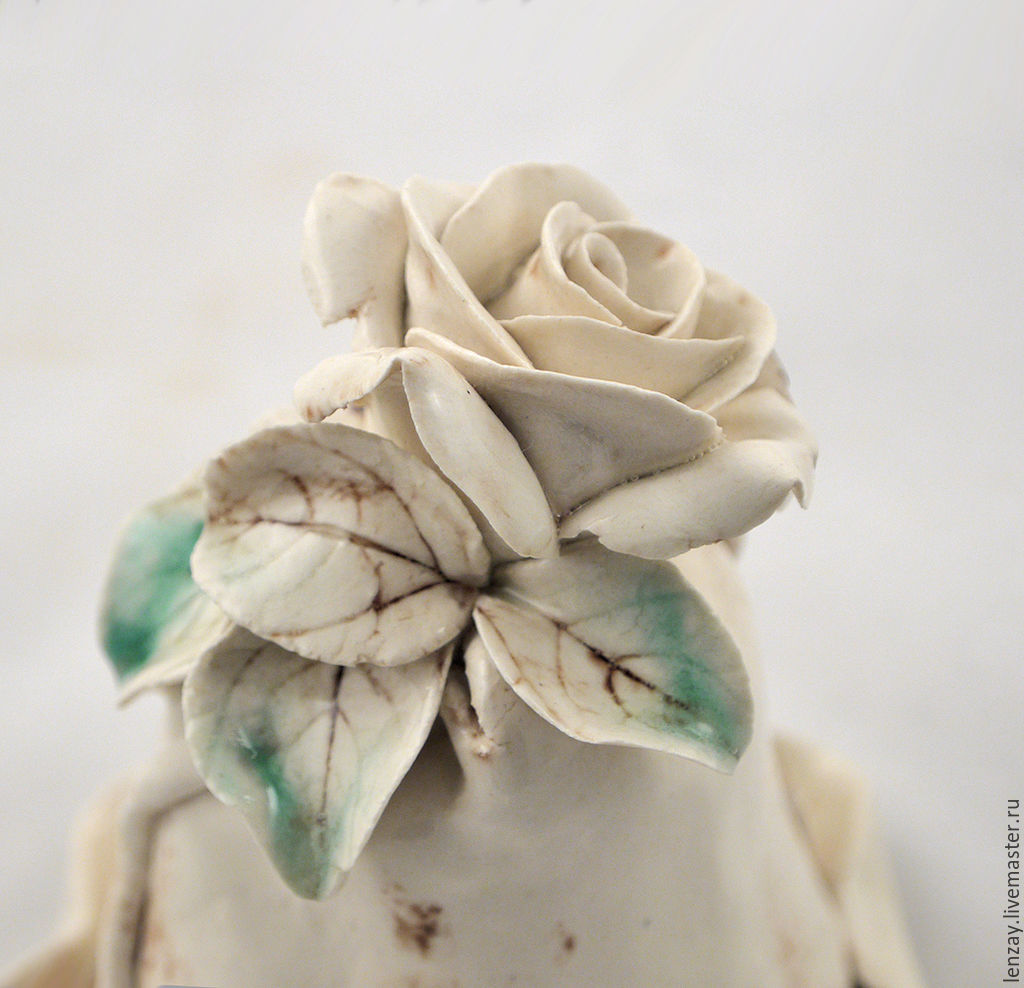 Campanula `White chocolate`. Ceramic flowers Elena Zaichenko
