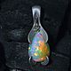 Pendant 'White Orchid' with opal, Pendants, Moscow,  Фото №1