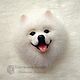 Brooch dog laika samoyed / white dog / brooch felted dog, Brooches, Sochi,  Фото №1