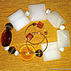 Crystal bracelet 'White squares, circles under amber', Bead bracelet, Moscow,  Фото №1