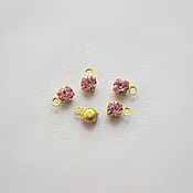 Материалы для творчества handmade. Livemaster - original item Vintage pendants with Swarovski crystals 4 mm color Light Rose. Handmade.