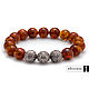 Men's and women's bracelet made of Baltic amber with silver charms, Christmas decorations, Moscow,  Фото №1