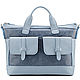 Женская кожаная сумка "Эльза" (голубая), Classic Bag, St. Petersburg,  Фото №1