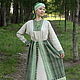 Платье "Берегиня" небелено-зеленое, Народные костюмы, Ульяновск,  Фото №1