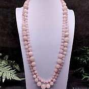Работы для детей, handmade. Livemaster - original item Delicate beads natural rose quartz. Handmade.