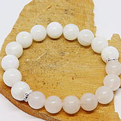 Украшения handmade. Livemaster - original item White marble and rose quartz bracelet. Handmade.