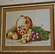 Вышитая картина"Натюрморт с персиками", Картины, Нижний Новгород,  Фото №1